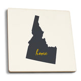 Idaho Home State - Gray on White Ceramic Coaster