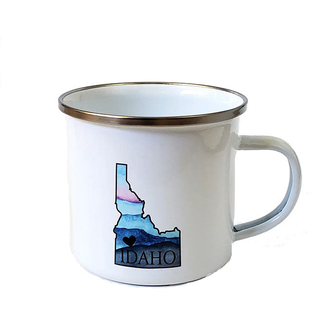 Idaho Heart Enamel Mug
