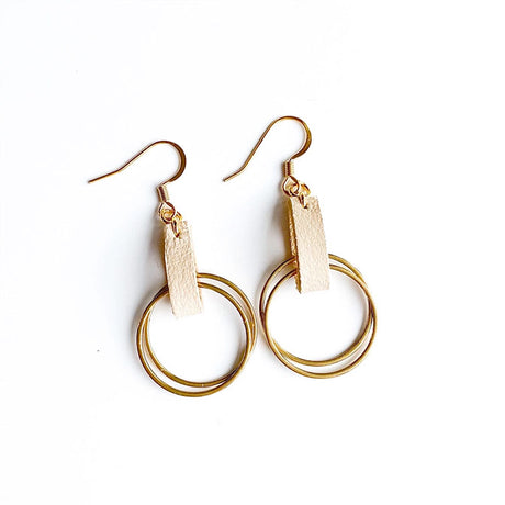 Indie Leather Hoop Earrings
