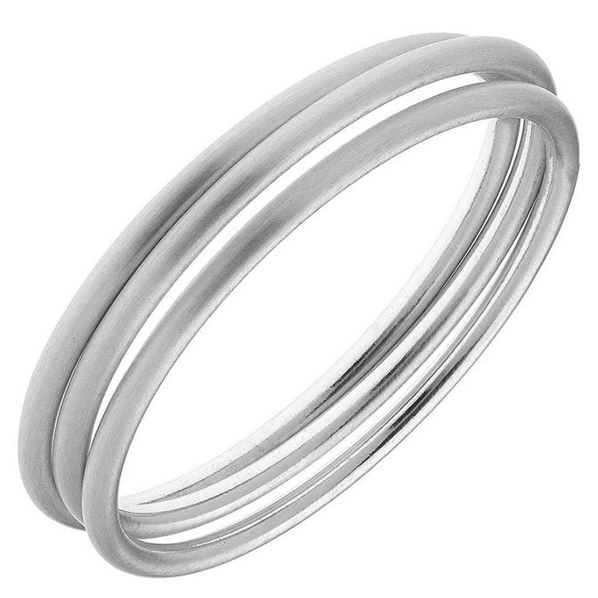 Isla Bangles Silver Satin
