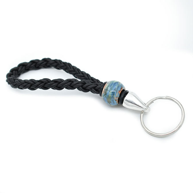 Montana Leather Key Ring with Bead