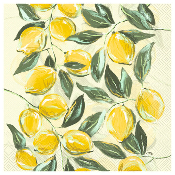 Painterly Lemons Lunch Napkin