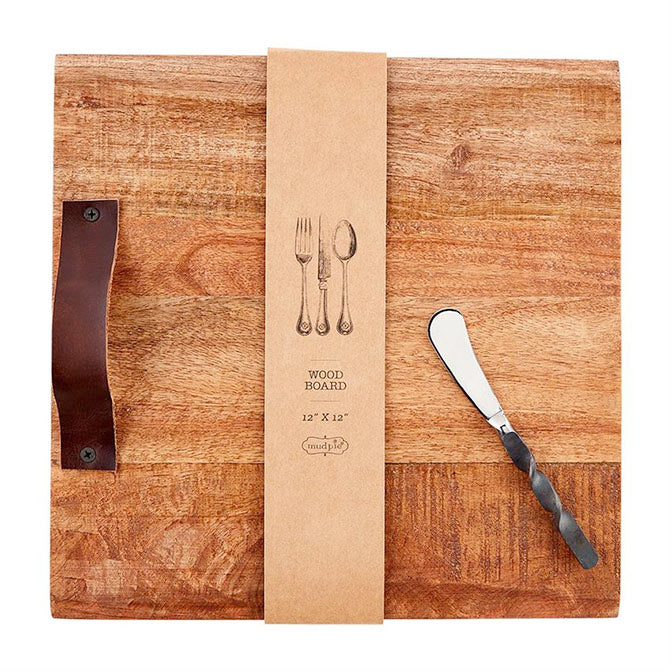 Square Leather Cutting Board