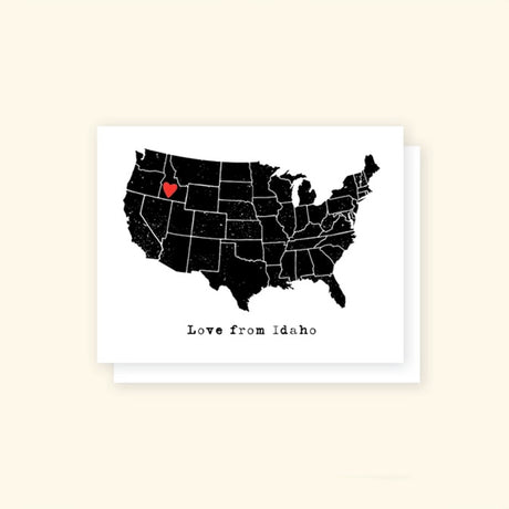 'Love From Idaho' US Map Greeting Card