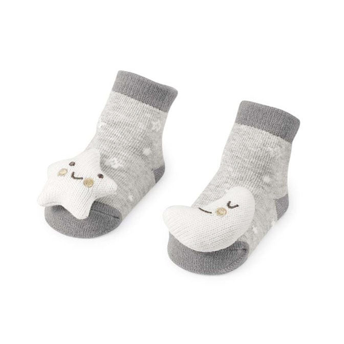 Moon and Star Rattle Toe Socks