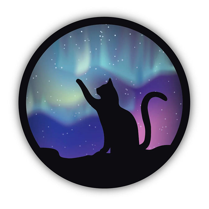 Northern Lights Cat Sticker