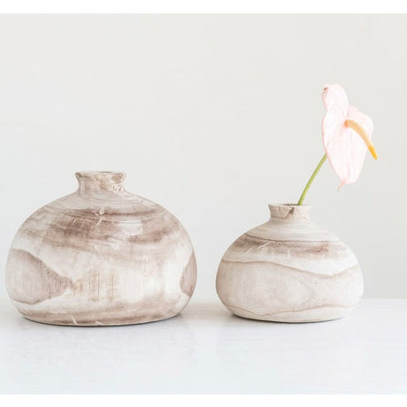 Round Paulownia Vase