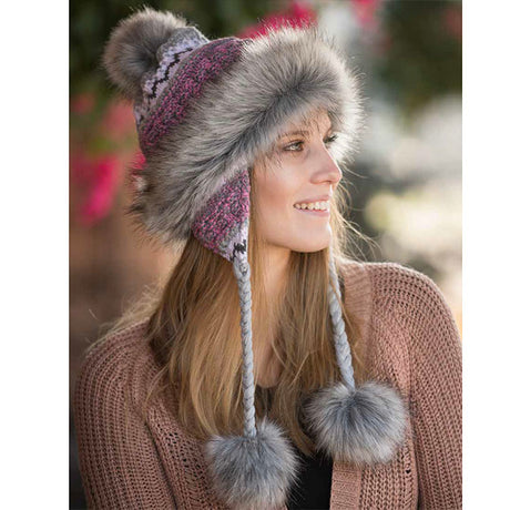 Pink/Grey Noora Bayka Wool Beanie