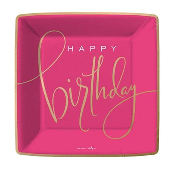 Happy Birthday Square Dinner Plate