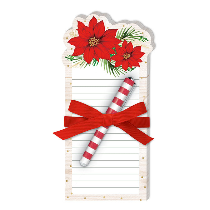 Poinsettias Die-Cut Notepad