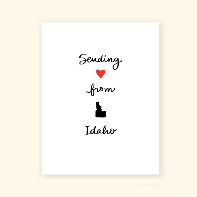 'Sending Love From Idaho' Greeting Card