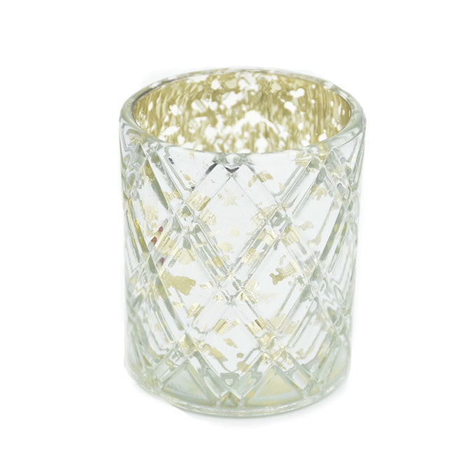 Silver Glass Votive Holder