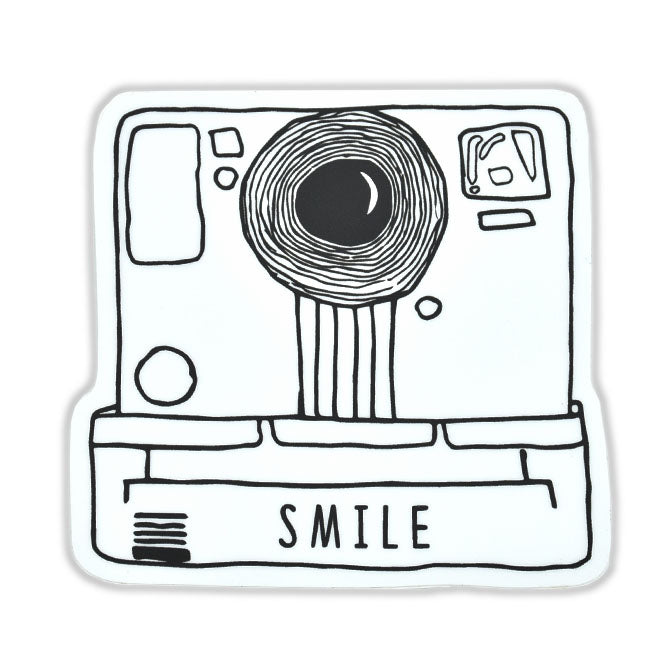 Smile Polaroid Camera Sticker