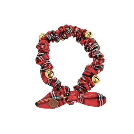 Elastic Tartan Covered Dog Collar