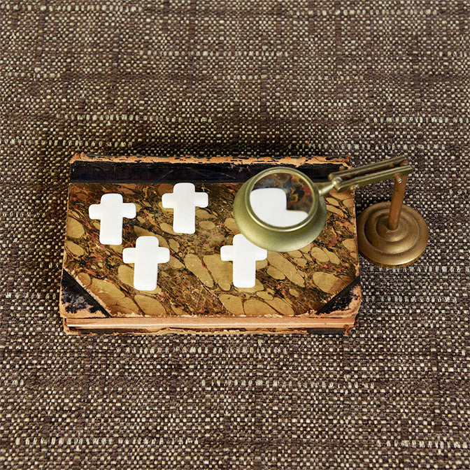 Tiny Glass Cross White