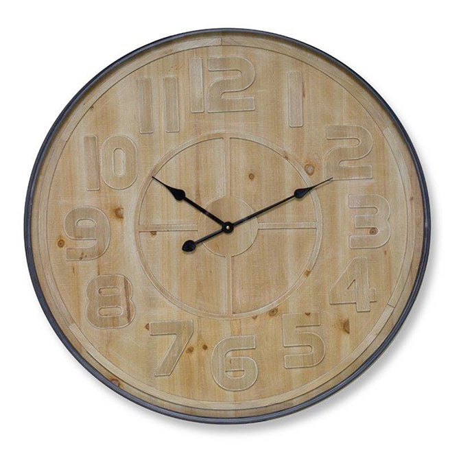 31.5" Wood with Glass Face Wall Clock