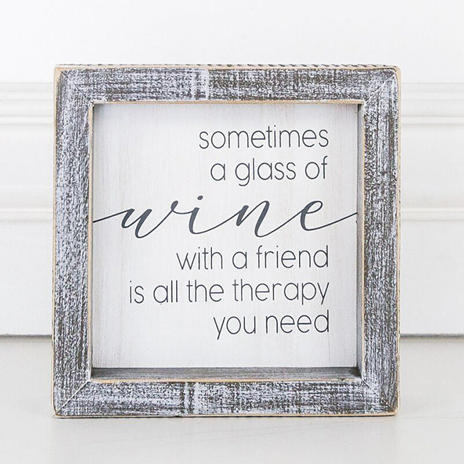 Wine Therapy Wood Frame