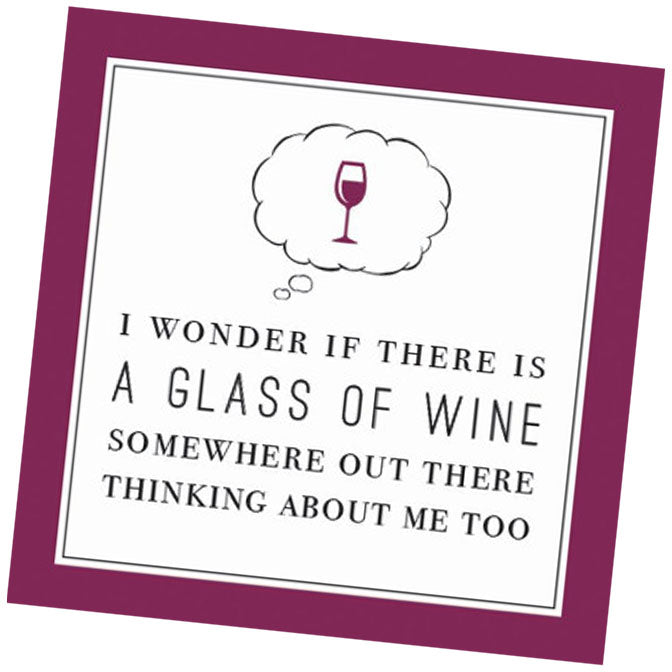 Wine Thinking Of Me Too Beverage Napkin