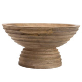 Mango Wood Ridged Footed Bowl