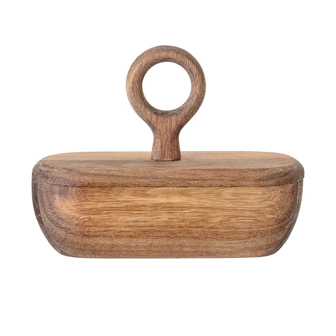 Acacia Wood Divided Container with Lid