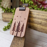 "The Woods" Wood & Leather Keychain