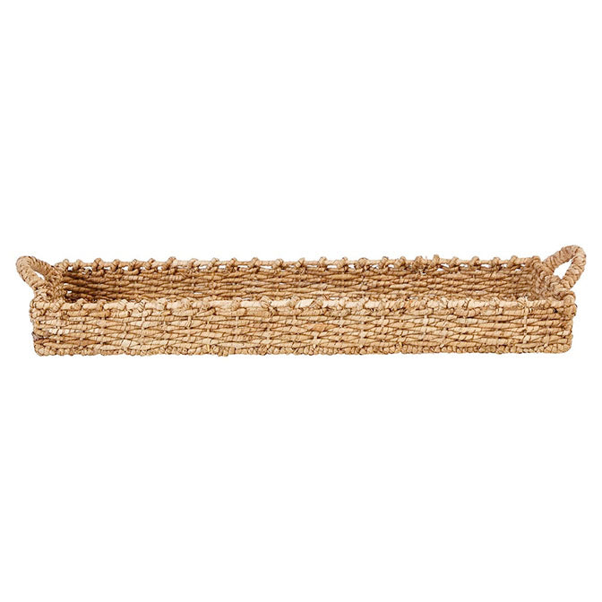 Woven Seagrass Rectangle Tray With Handles
