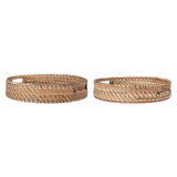 Hand-Woven Tray with Handles
