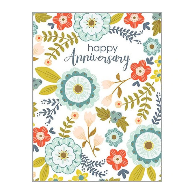 Happy Anniversary, Nordic Floral Card