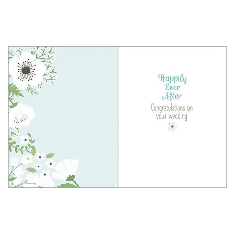 White Bridal Flowers Wedding Card