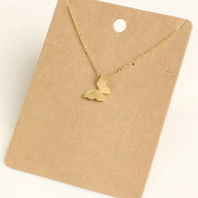 Butterfly Pendant Necklace Gold