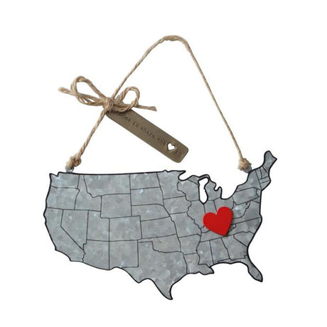 Christmas Map Tin Ornaments