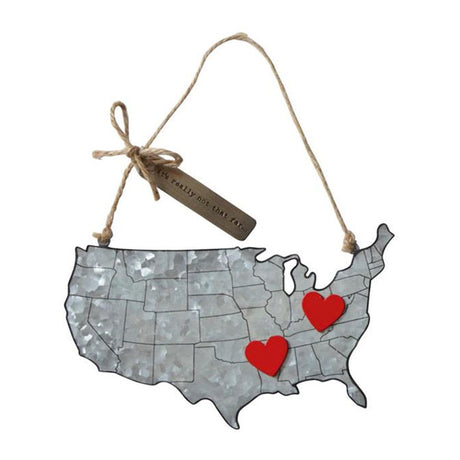 Christmas Map Tin Ornaments