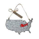 Christmas Map Tin Ornaments
