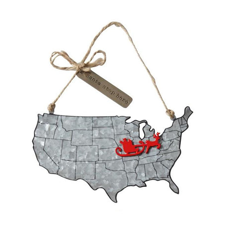 Christmas Map Tin Ornaments