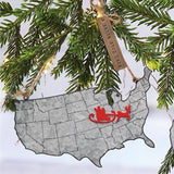 Christmas Map Tin Ornaments