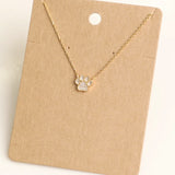 Dog Paw Charm Necklace Gold