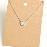 Dog Paw Charm Necklace Silver