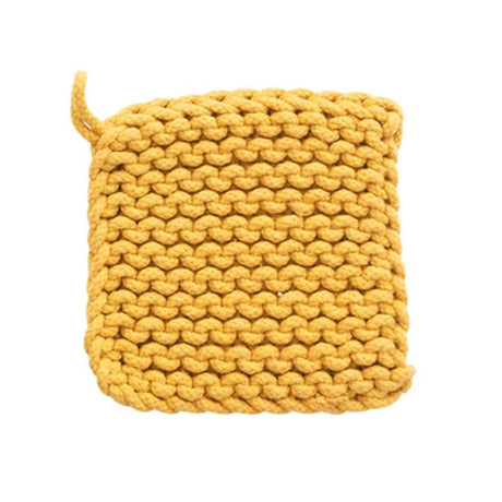 Black and Yellow Square Cotton Crocheted Pot Holder