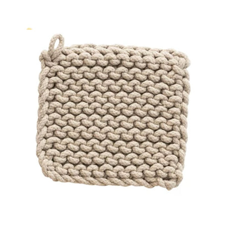 Black and Yellow Square Cotton Crocheted Pot Holder