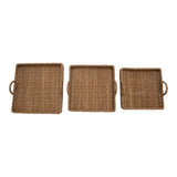 Decorative Hand-Woven Water Hyacinth Rattan Trays