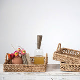 Decorative Hand-Woven Water Hyacinth Rattan Trays