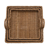 Decorative Hand-Woven Water Hyacinth Rattan Trays
