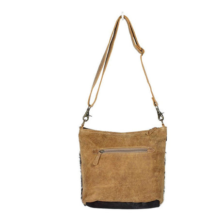 Double Zipper Hairon Shoulder Bag