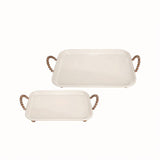 Large Wood Bead Handle Tray