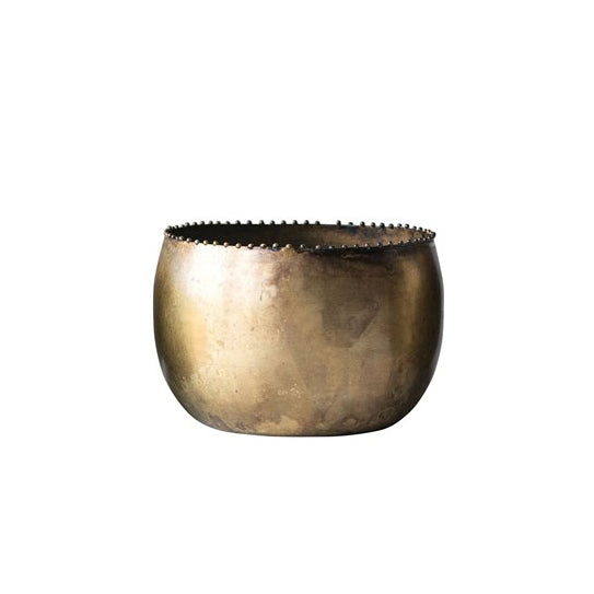 Metal Planters, Antique Brass Finish