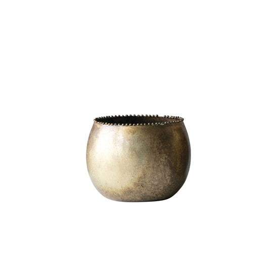 Metal Planters, Antique Brass Finish