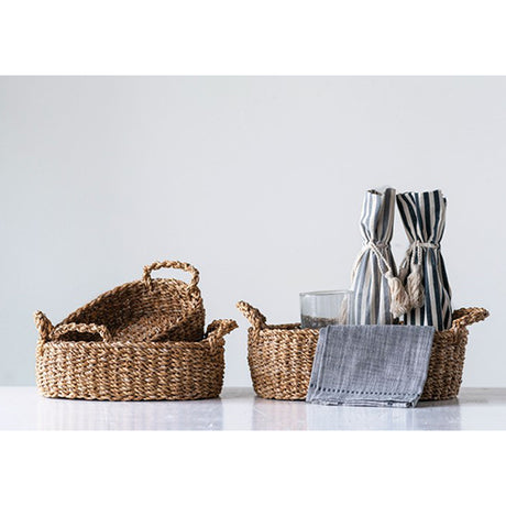 Oval Natural Woven Seagrass Baskets