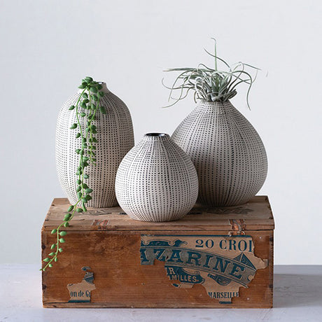 Stoneware Textured Vase