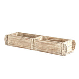 Found Wood Double Brick Mould, Distressed White