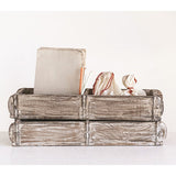 Found Wood Double Brick Mould, Distressed White